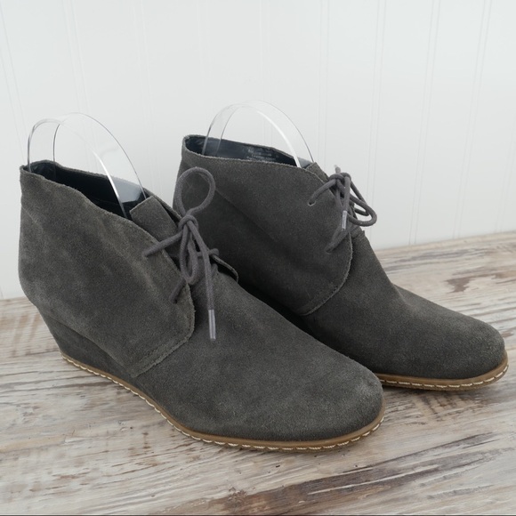 Franco Sarto wedge booties gray suede - Picture 2 of 9